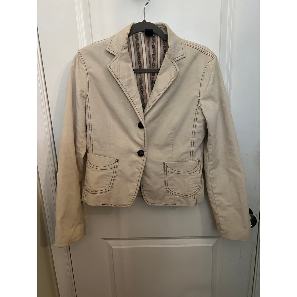 GAP Vintage Corduroy Lined Blazer Jacket US 6 Cream Y2K ASO Hermione Granger
